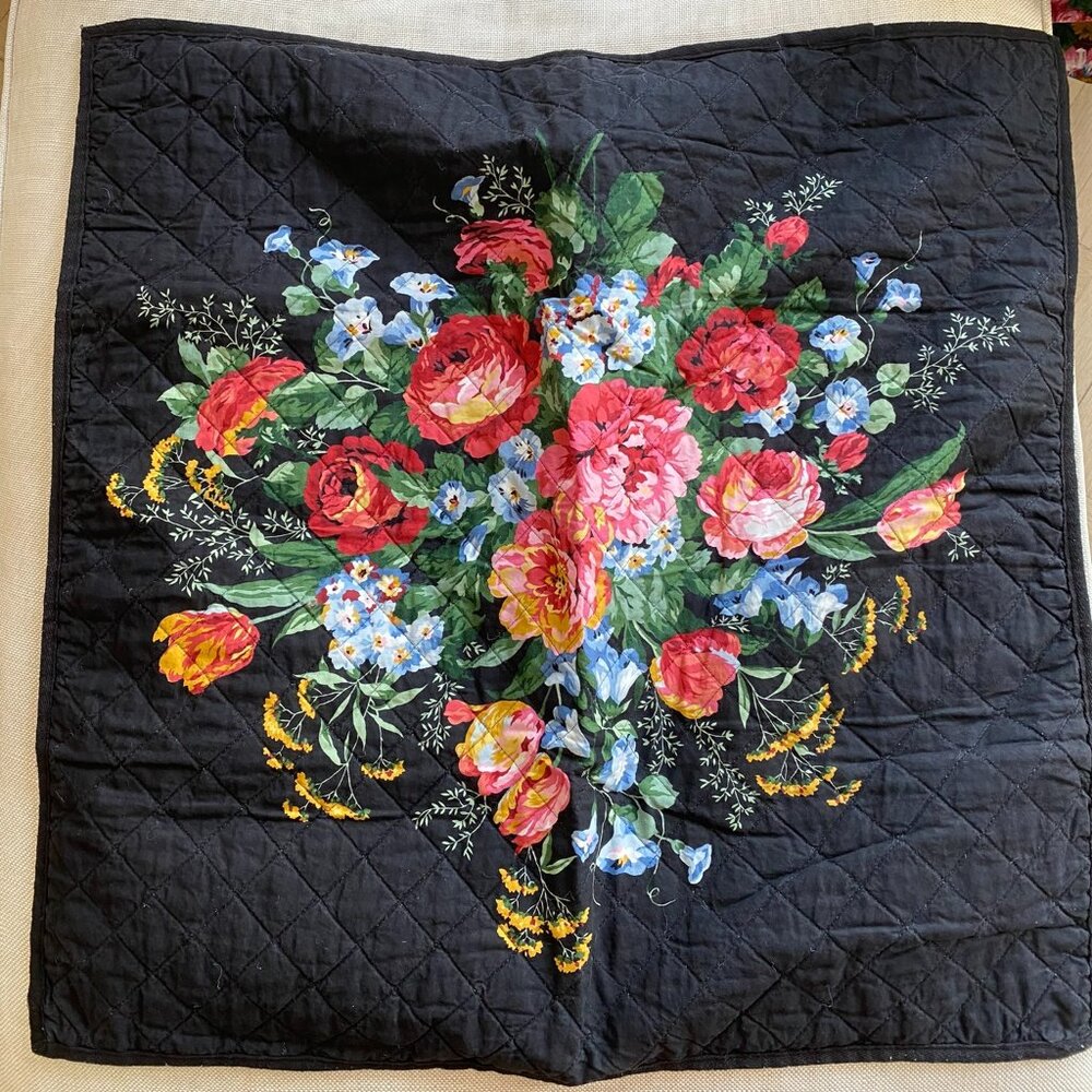 Ralph Lauren Black Floral Euro Shams (2)